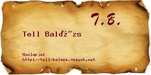 Tell Balázs névjegykártya